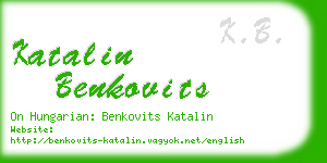 katalin benkovits business card